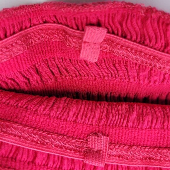 Fuchsia Sexy Crop Top Strapless Tube Top Smocked Stretchy Summer Ba… - Picture 4 of 12